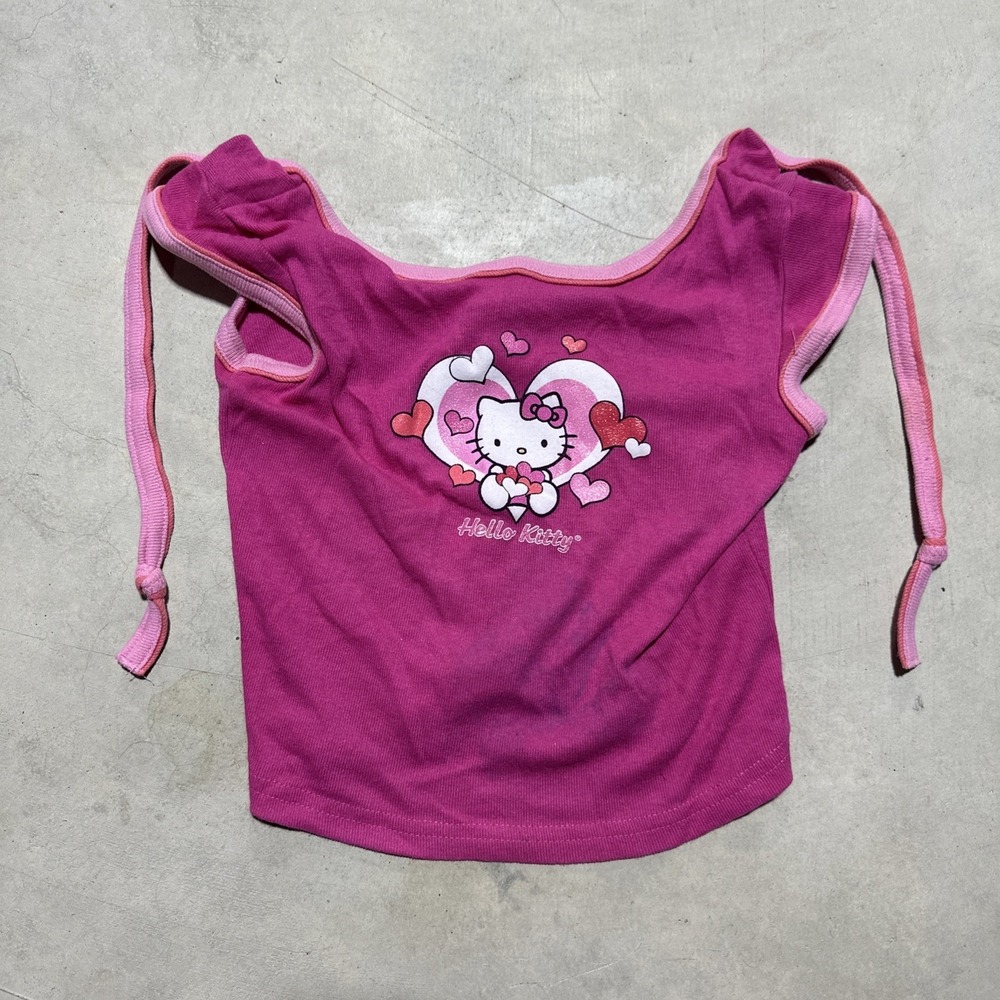Vintage 1990s Sanrio HELLO KITTY T Shirt Made in USA SZ Small Pink Top Y2K